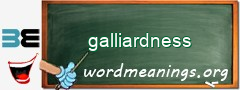 WordMeaning blackboard for galliardness